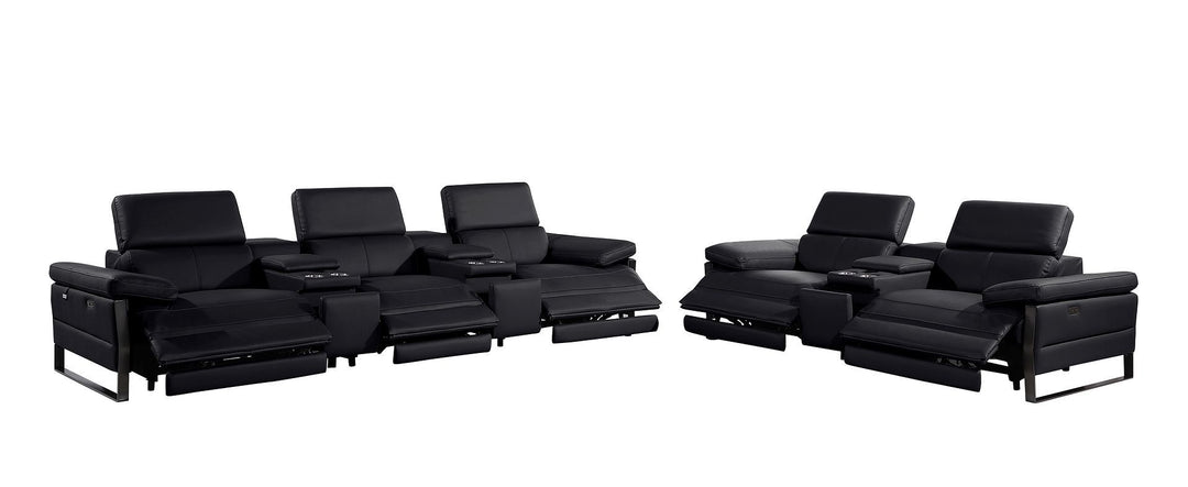 1246 - Modular Power Reclining Dual Console Sofa And Console Loveseat Set With Power Headrests
