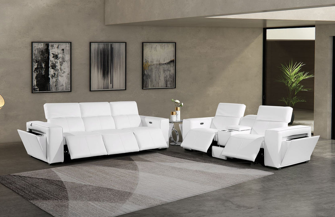 1224 - 6-Piece Modular Power Reclining Sofa And Console Loveseat Set In With 5 Power Recliners &amp; Power Headrests