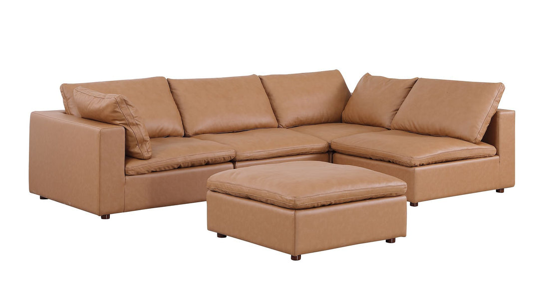 1100 - 5-Piece Right Arm Facing 3-Seat Sectional (Top-Grain Italian Leather)