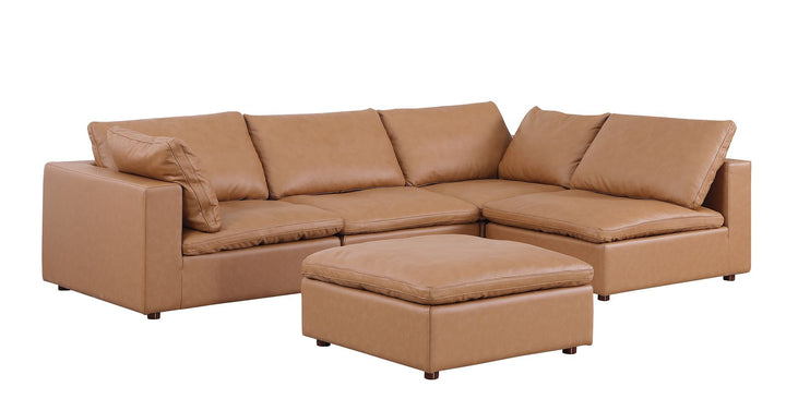 1100 - 5-Piece Right Arm Facing 3-Seat Sectional (Top-Grain Italian Leather)