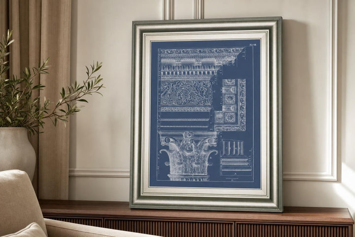 22x26 Column &amp; Cornice Blueprint II By Vision Studio - Blue