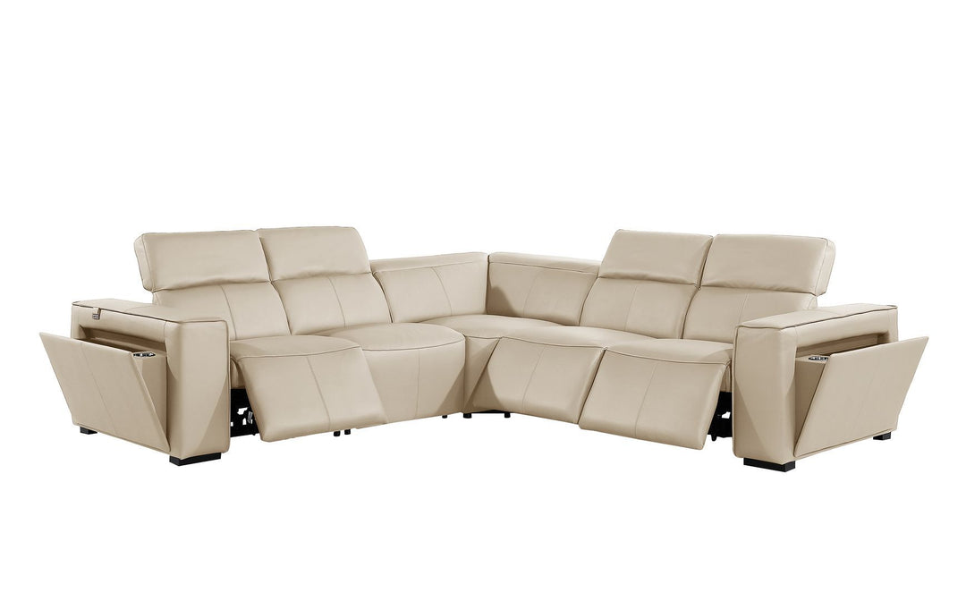 1224 - 5-Piece L-Shaped Sectional Sofa In With 3 Power Recliners &amp; Power Headrests