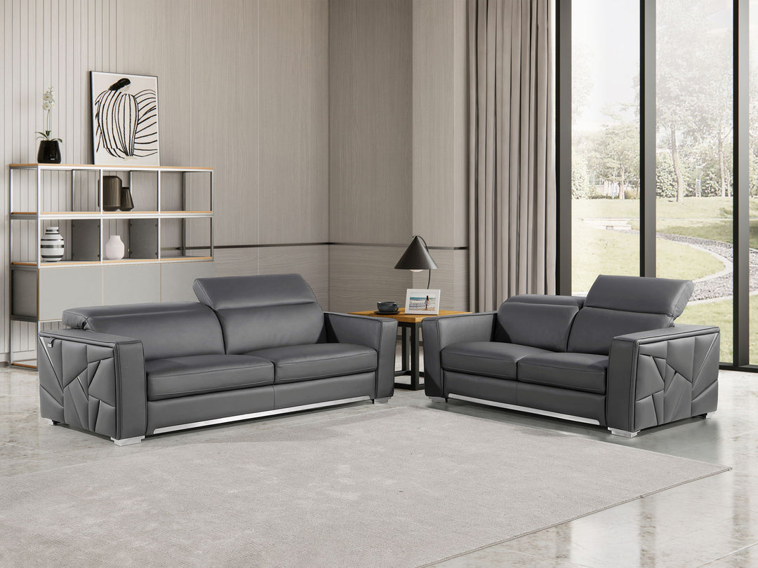 1120 - Top Grain Italian Leather Living Room Set