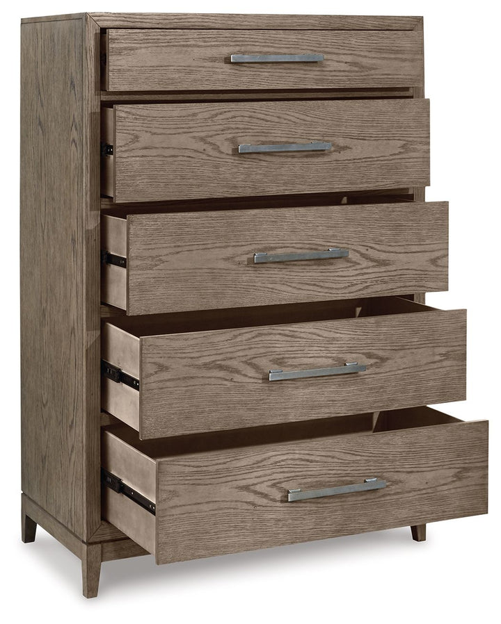 Chrestner - Gray - Five Drawer Chest