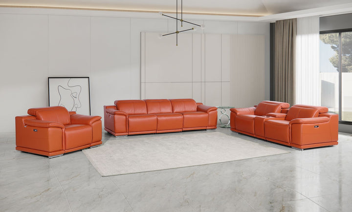 9762 - 7-Piece Modular Power Reclining Sofa, Loveseat And Chair Set With 6 Power Recliners In