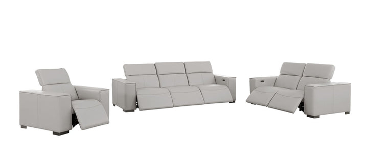 1208 - Leather Reclining Set (Sofa, Loveseat &amp; Chair With 6 Power Recliners)