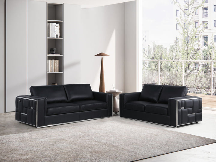 1130 - Top Grain Italian Leather Living Room Set