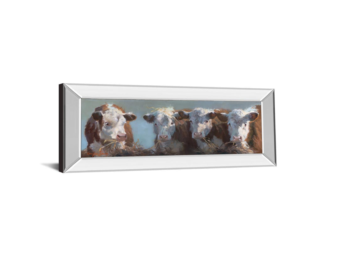 Little Bull & The Babes By Carolyne Hawley - Print Wall Art - White