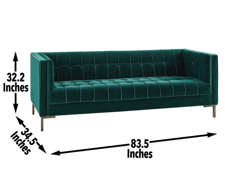 Isaac - Channel Stitch Velvet Sofa