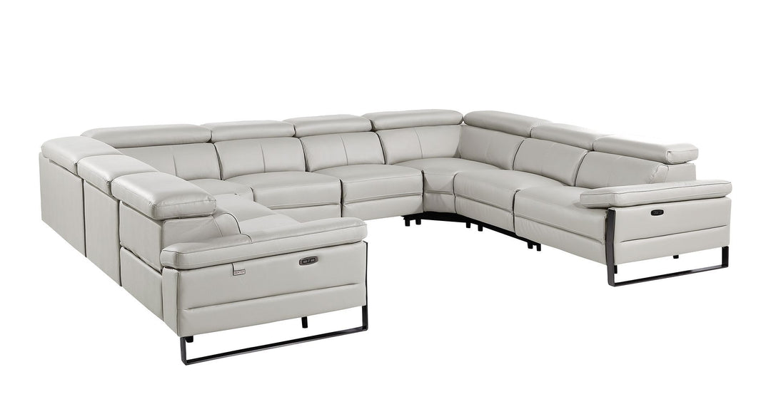 1246 - 8-Piece U-Shaped Modular Power Reclining Sectional With 4 Power Recliners And Power Headrests
