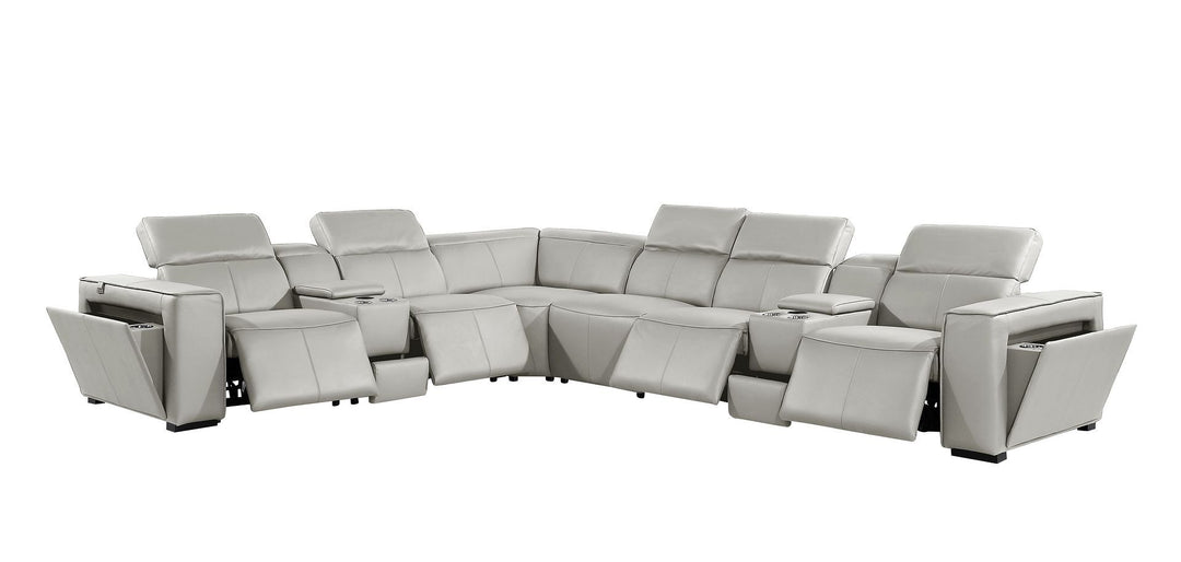 1224 - 8-Piece L-Shaped Sectional Sofa In With 4 Power Recliners &amp; Power Headrests