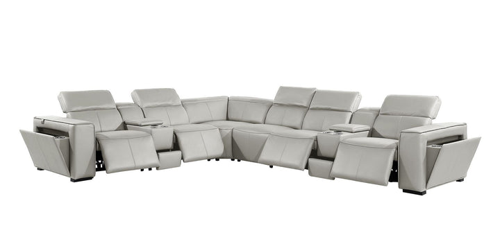 1224 - 8-Piece L-Shaped Sectional Sofa In With 4 Power Recliners &amp; Power Headrests