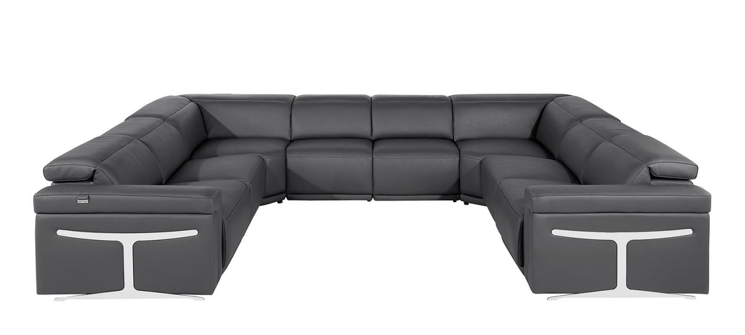 1126 - 8-Piece U-Shaped Sectional Sofa In With 4 Power Recliners &amp; Power Headrests