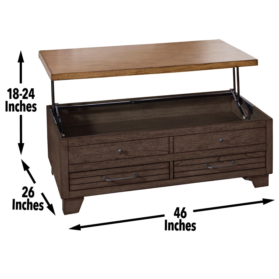 Bear Creek - Lift Top Table - Brown