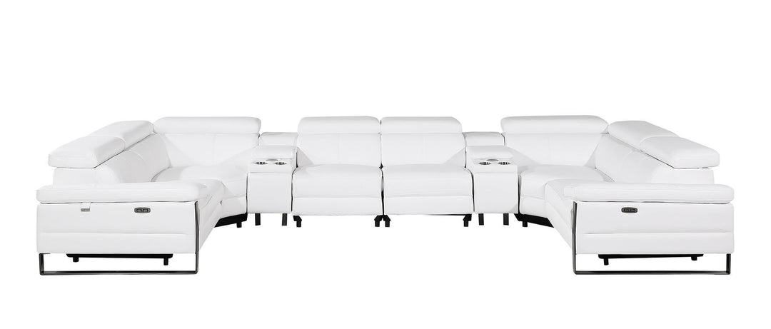 1246 - 8-Piece U-Shaped Modular Power Reclining Sectional With 2 Power Recliners And Power Headrests