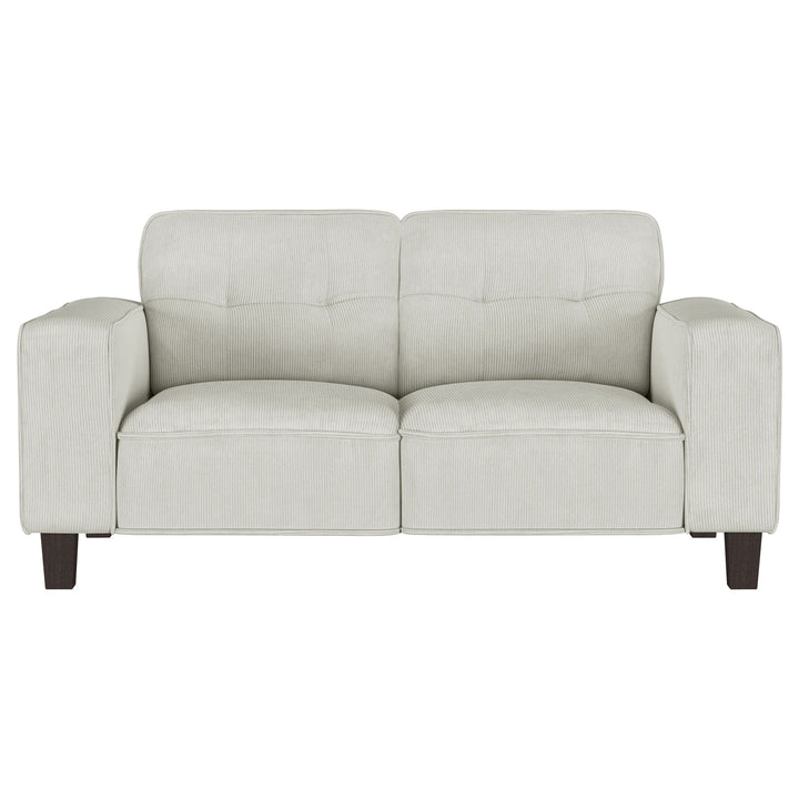 Deerhurst - Upholstered Track Arm Tufted Loveseat - Greige