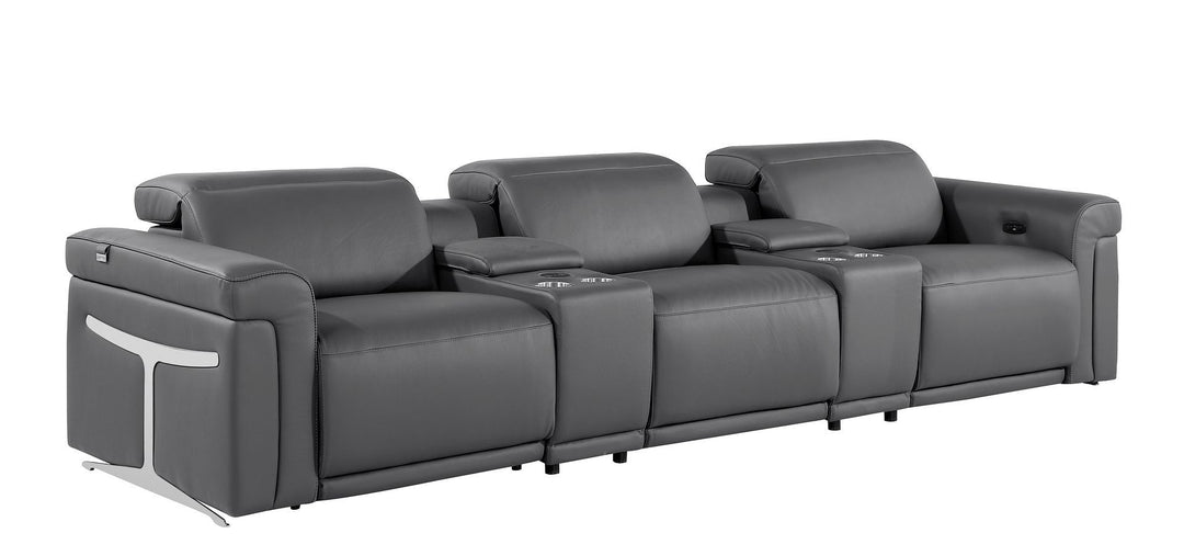 1126 - 5-Piece Modular Power Reclining Sofa In With 3 Power Recliners &amp; Power Headrests