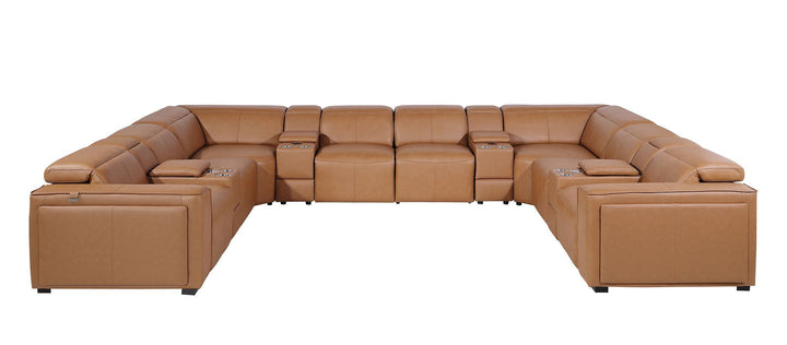 1224 - 12-Piece U-Shaped Sectional Sofa In With 4 Power Recliners &amp; Power Headrests