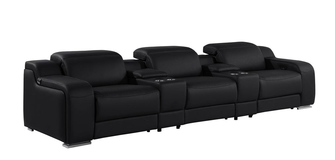 1116 - 5-Piece Modular Power Reclining Sofa In With 3 Power Recliners &amp; Power Headrests