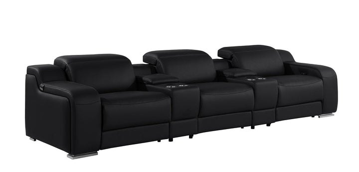 1116 - 5-Piece Modular Power Reclining Sofa In With 3 Power Recliners &amp; Power Headrests