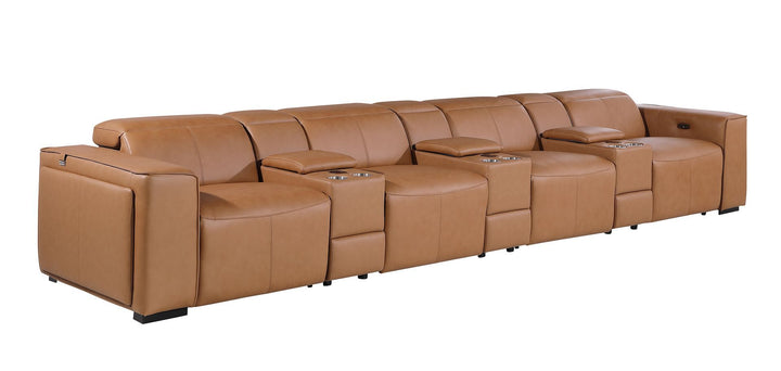 1224 - 7-Piece Modular Power Reclining Sofa In With 4 Power Recliners &amp; Power Headrests