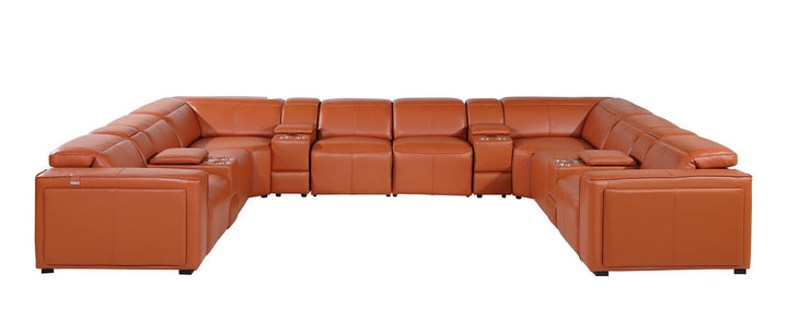 1224 - 12-Piece U-Shaped Sectional Sofa In With 4 Power Recliners &amp; Power Headrests