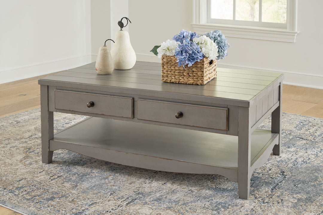 Charina - Antique Gray - Rectangular Cocktail Table