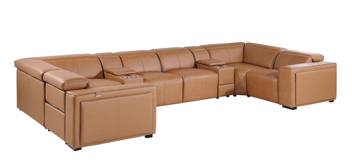 1224 - 8-Piece U-Shaped Sectional Sofa In With 2 Power Recliners &amp; Power Headrests