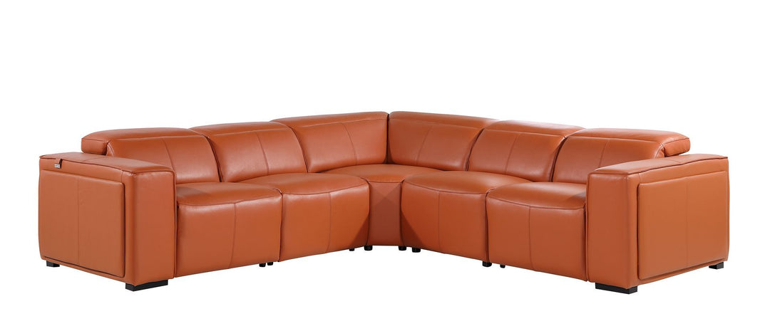 1224 - 5-Piece L-Shaped Sectional Sofa In With 3 Power Recliners &amp; Power Headrests