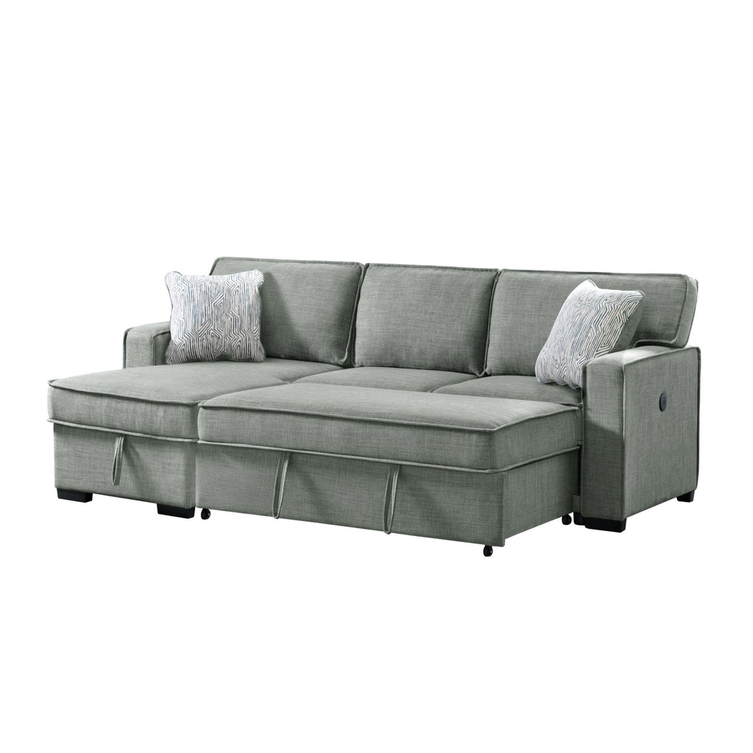 Caracas - Sectional Sleeper Chofa With Pull Bed, Drop Table &amp; USB