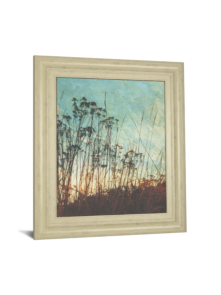 Wild Grass By Amy Melious - Framed Print Wall Art - Light Blue