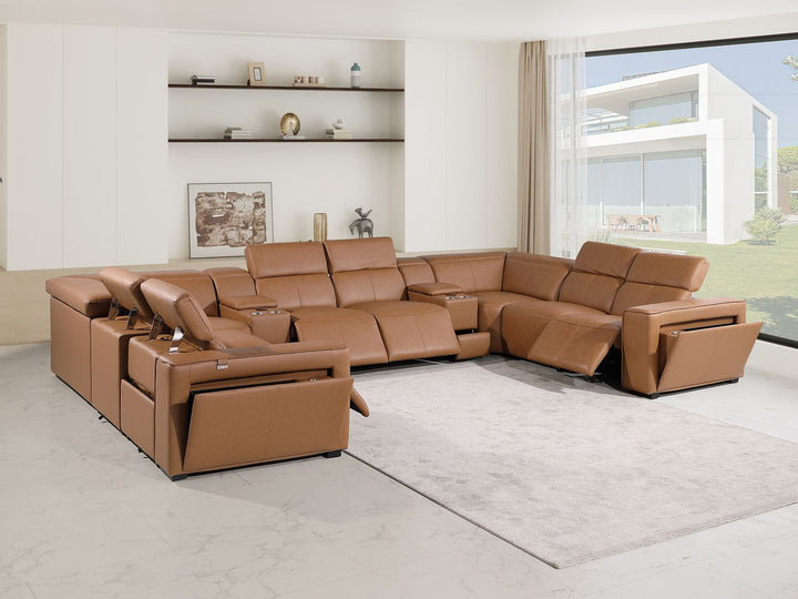 1224 - 10-Piece U-Shaped Sectional Sofa In With 4 Power Recliners &amp; Power Headrests