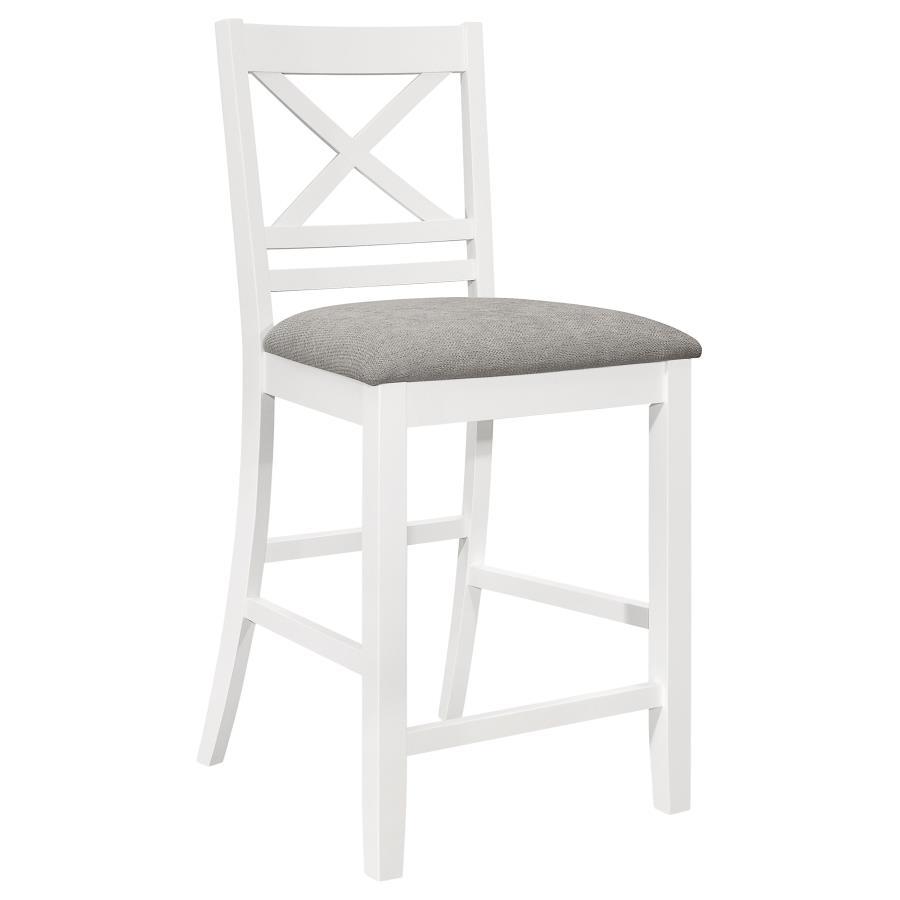 Hollis - Wood Counter Chair With Cushion (Set of 2) - White