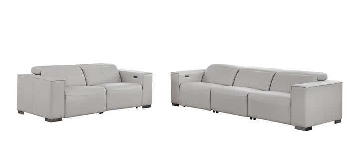 1208 - Leather Reclining Set (Sofa &amp; Loveseat With 4 Power Recliner)
