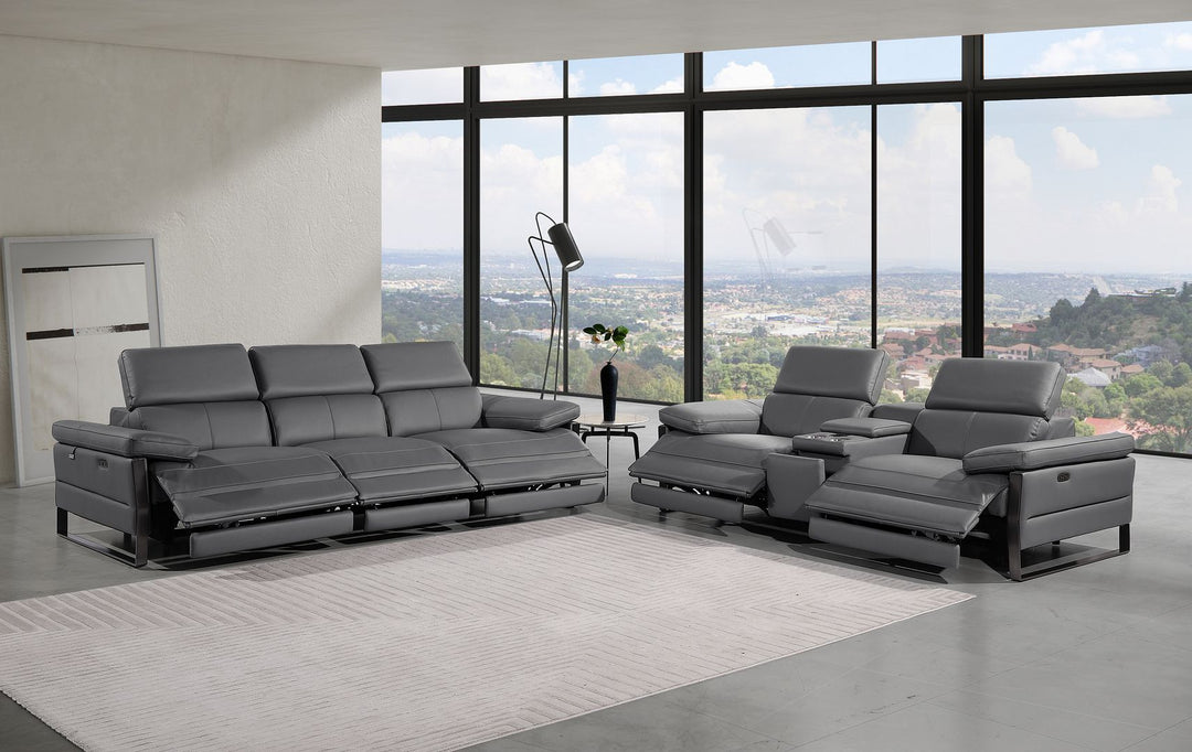 1246 - Modular Power Triple Reclining Sofa And Console Loveseat Set With Power Headrests