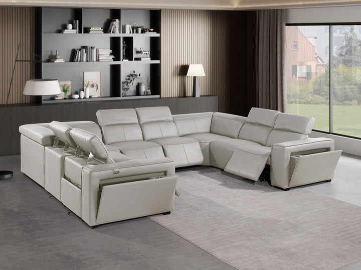 1224 - 8-Piece U-Shaped Sectional Sofa In With 4 Power Recliners &amp; Power Headrests