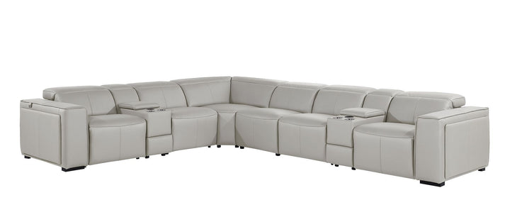 1224 - 8-Piece L-Shaped Sectional Sofa In With 3 Power Recliners &amp; Power Headrests