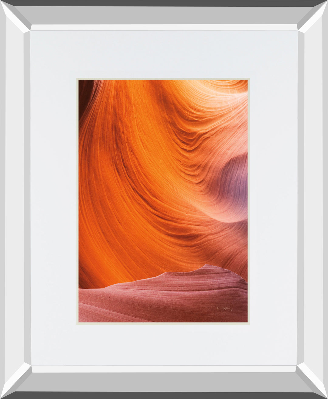 Lower Antelope Canyon Vii By Alan Majchrowicz Mirrored Frame - Red