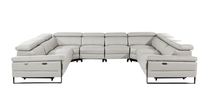 1246 - 8-Piece U-Shaped Modular Power Reclining Sectional With 4 Power Recliners And Power Headrests
