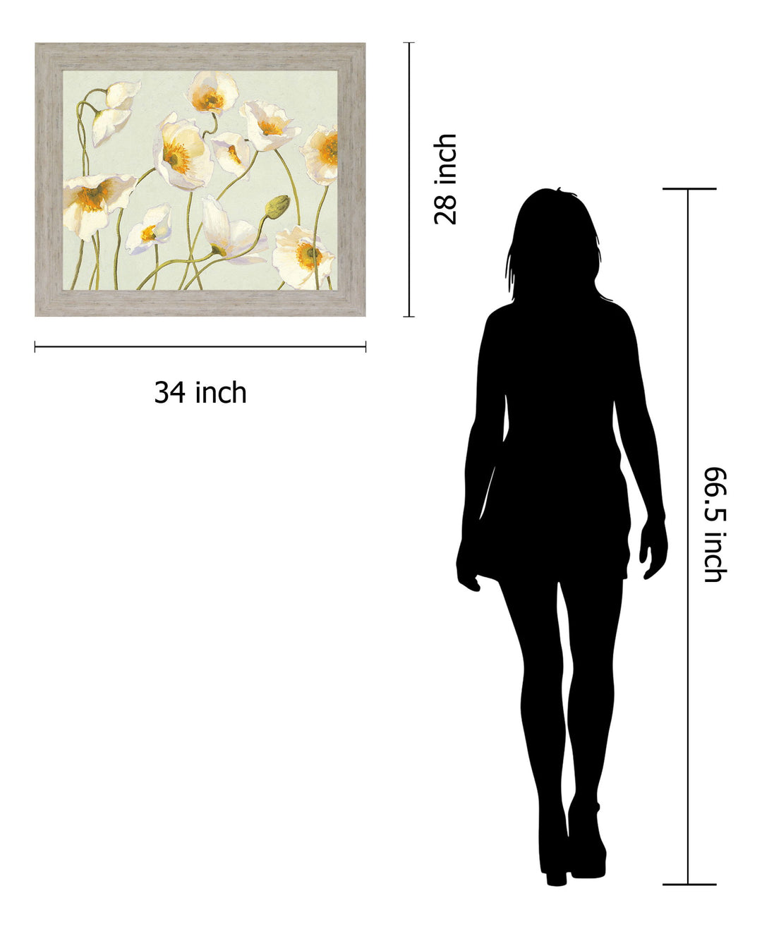 Golden Poppy Whimsy - 28" x 34" Framed Wall Art