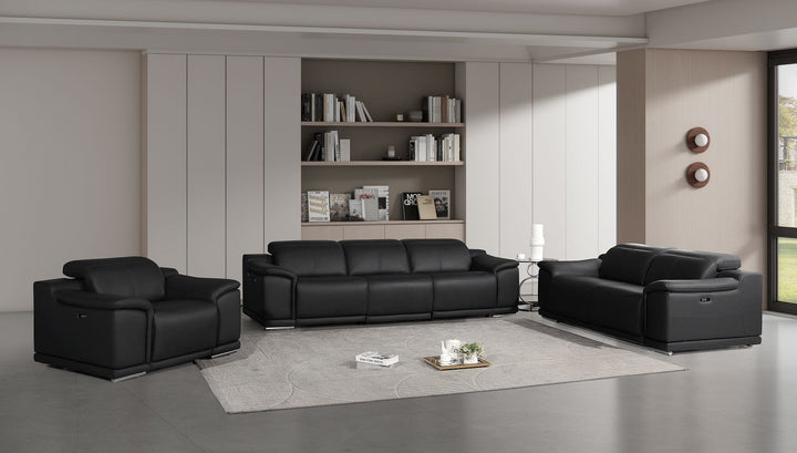 2679 - Power Reclining Sofa, Loveseat & Chair Set In Genuine Leather (6 Recliners)