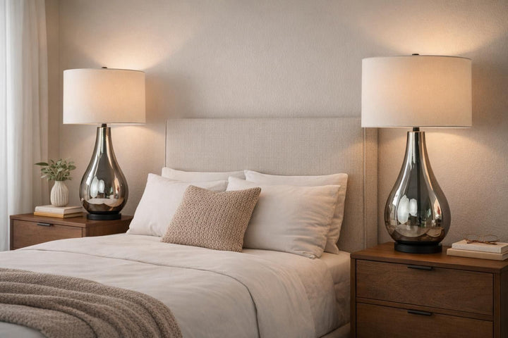 Smoke Pearl Essence Glass &amp; Metal Table Lamp (Set of 2) - Smoke Pearl / Matte Black
