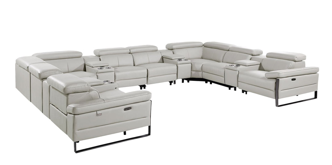 1246 - 12-Piece U-Shaped Modular Power Reclining Sectional With 4 Power Recliners And Power Headrests