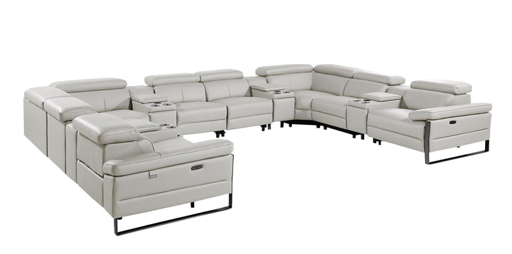 1246 - 12-Piece U-Shaped Modular Power Reclining Sectional With 4 Power Recliners And Power Headrests
