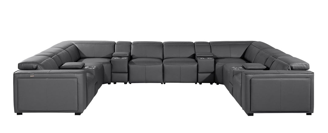 1224 - 12-Piece U-Shaped Sectional Sofa In With 4 Power Recliners &amp; Power Headrests