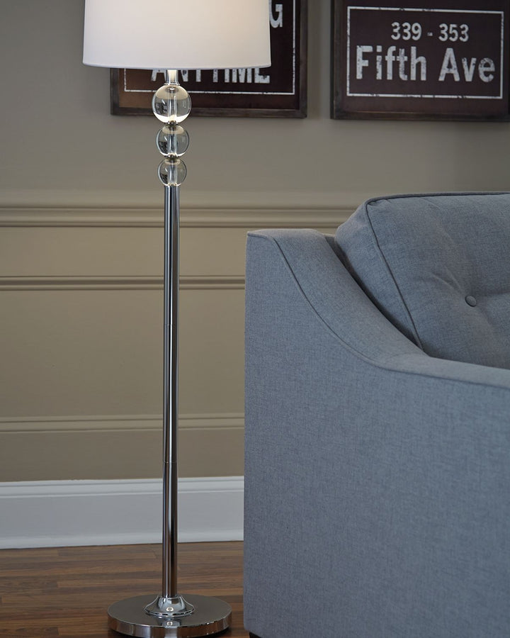 Joaquin - Clear / Chrome Finish - Crystal Floor Lamp