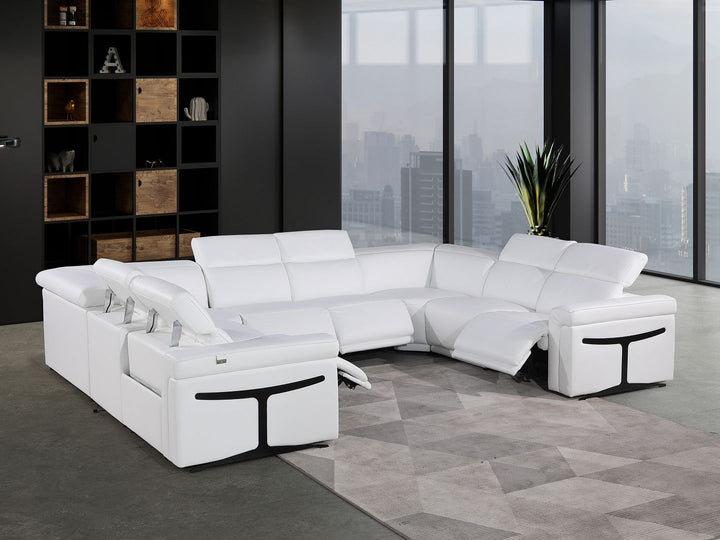 1126 - 8-Piece U-Shaped Sectional Sofa In With 4 Power Recliners &amp; Power Headrests