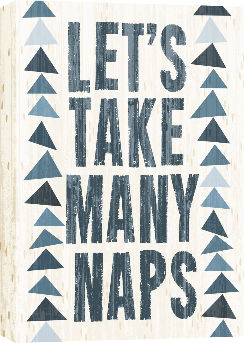 Mixed Media Canvas Let's Take Many Maps - Blue