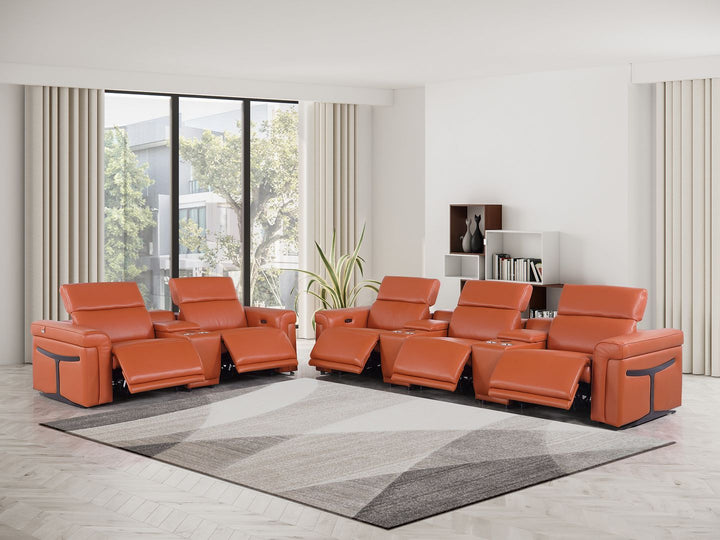 1126 - 8-Piece Modular Power Reclining Sofa &amp; Loveseat Set In With 5 Power Recliners &amp; Power Headrests