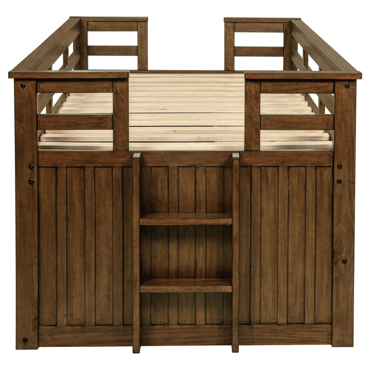 Carlsbad Wood Twin Captains Bed With Trundle Medium Brown